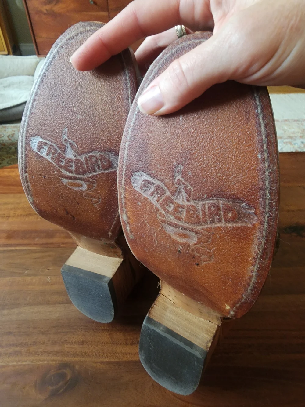 freebird Grady Tan Leather Studded Strap Ankle Boots